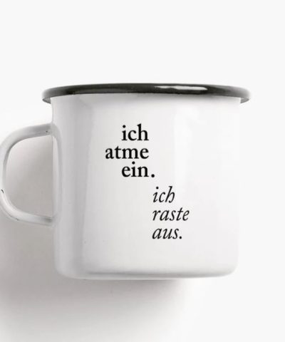 Emaille Becher / Ich atme ein