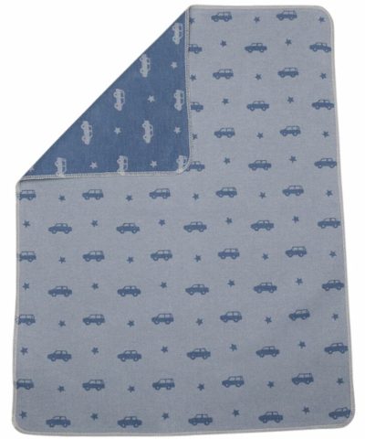 Babydecke / Autos allover blau