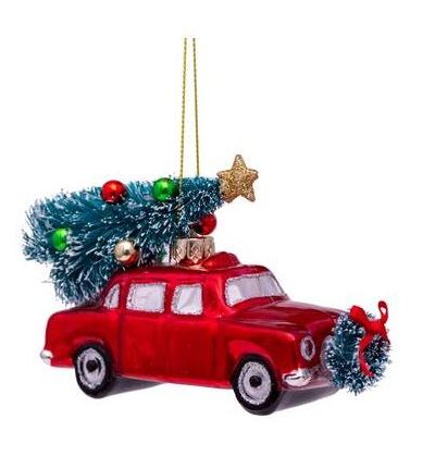 Baumschmuck / Auto mit Weihnachtsbaum