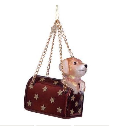 Baumschmuck / Hund in der Tasche