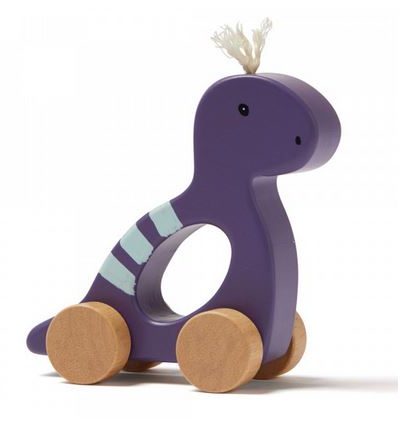 Holzspielzeug / Schiebefigur Dino Lila