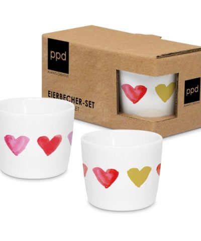 Eierbecher / Aquarell Hearts