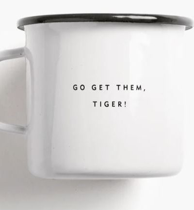 Emaille Becher / Tiger