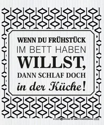 Spüllappen / Frühstück im Bett
