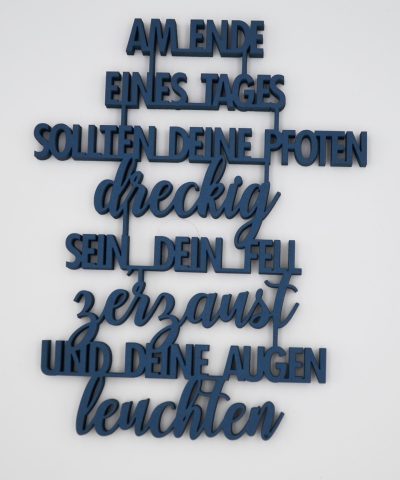 Holzschrift / Am Ende eines Tages...