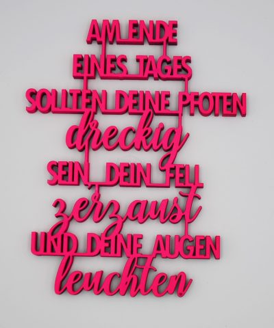 Holzschrift / Am Ende eines Tages...