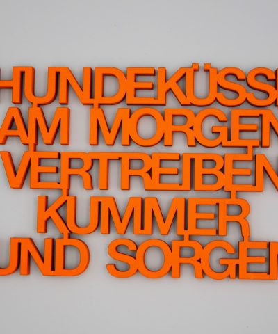 Holzschrift / Hundeküsse am Morgen...