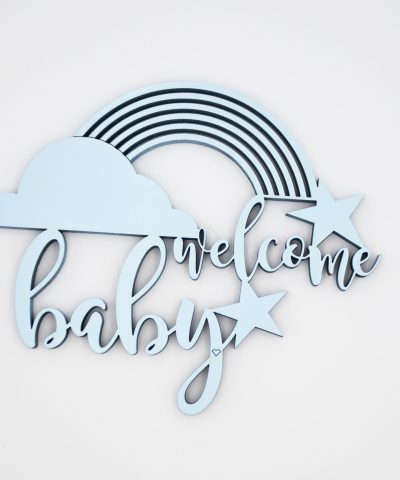 Holzschrift / Welcome baby