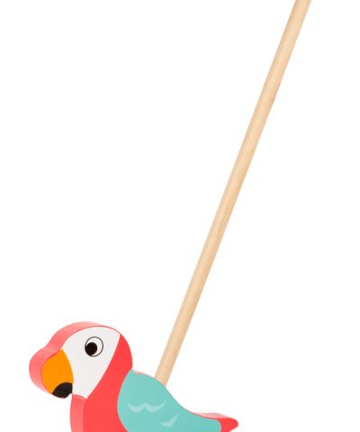 Holzspielzeug / Schiebetier Papagei