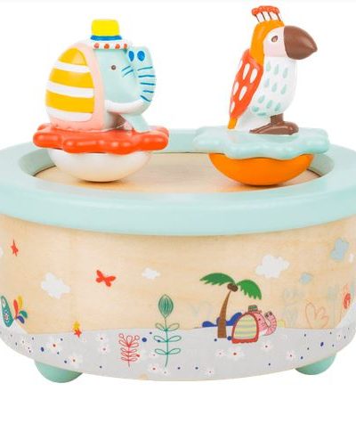 Holzspielzeug / Spieluhr Papagei