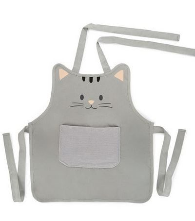 Kinderschürze / Kitty Grau