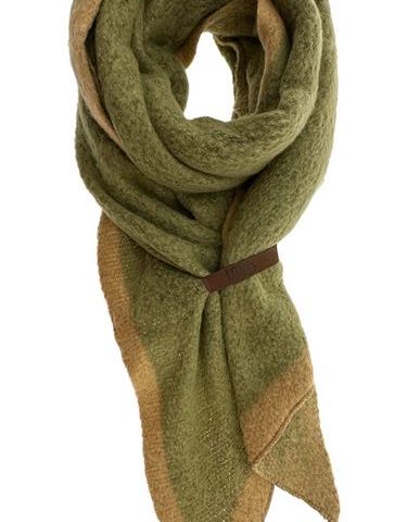 Schal / Fem Rand Grün